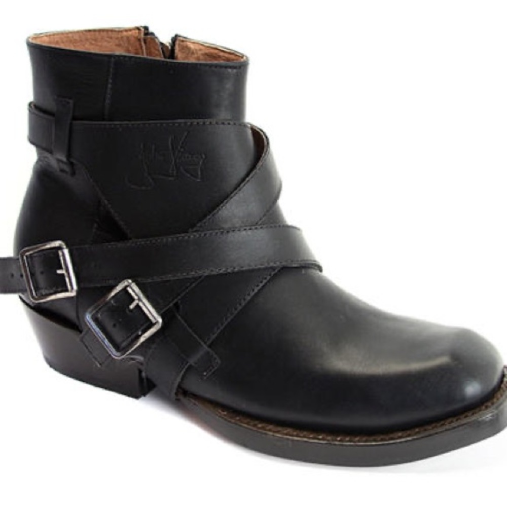 John Fluevog Black Leather Lancaster Boots